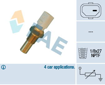 Senzor temperatura lichid racire potrivit JEEP CHEROKEE, GRAND CHEROKEE I, WRANGLER I 2.5/4.0 1990-1999 (numar pini: 1, alb) [3]