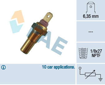 Senzor temperatura lichid racire potrivit FORD FIESTA II, FIESTA/HATCHBACK 1.0-1.6D 1983-1989 (numar pini: 1, maro) [2]