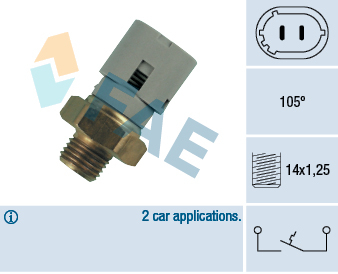 Senzor temperatura lichid racire (numar pini: 2, gri) potrivit RENAULT CLIO I 1.8 2.0 01.91-09.98