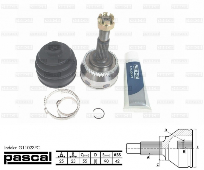 Set articulatie planetara Dreapta/Stanga potrivit NISSAN ALMERA I, ALMERA II, SUNNY III, SUNNY III/KOMBI 1.6-2.0D 1990-2006 - (25z/23z/55mm; ABS:42) [3]