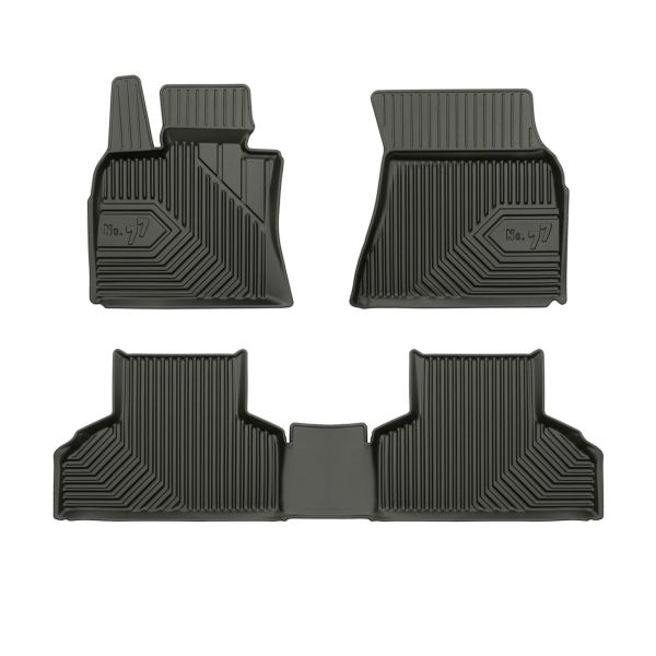 Set covorase cauciuc 3 piese No. 77, fata spate negru, potrivit BMW X5 (F15, F85) 08.13-07.18