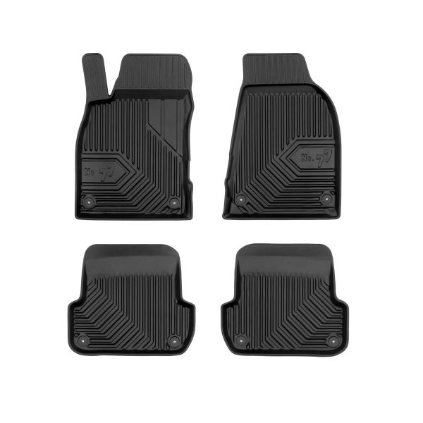 Set covorase cauciuc 4 piese No. 77, fata spate negru, potrivit AUDI A4 B6, A4 B7; SEAT EXEO, EXEO ST 04.02-05.13