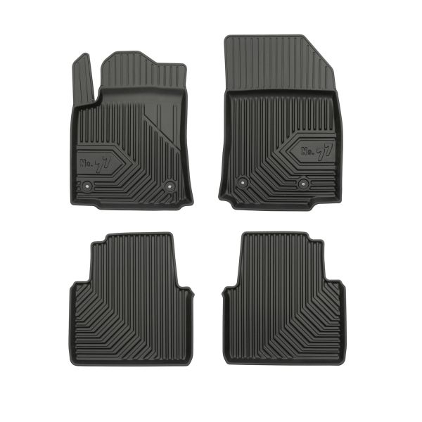 Set covorase cauciuc 4 piese No. 77, fata spate negru, potrivit CITROEN C3 AIRCROSS II 06.17-