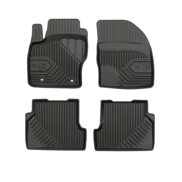 Set covorase cauciuc 4 piese No. 77, fata spate negru, potrivit FORD FOCUS II; FORD USA FOCUS 07.04-09.12