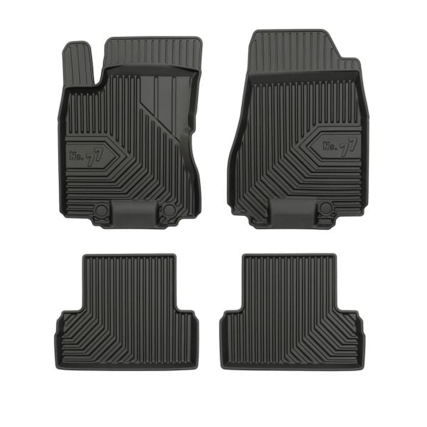 Set covorase cauciuc 4 piese No. 77, fata spate negru, potrivit NISSAN X-TRAIL, X-TRAIL II 03.07-02.14