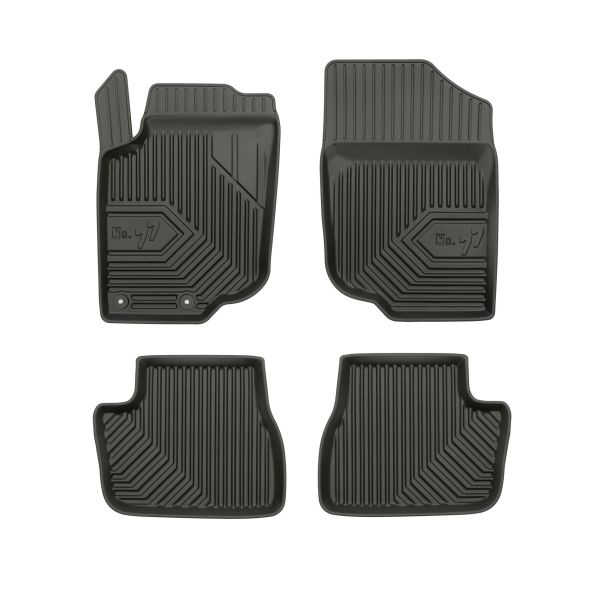 Set covorase cauciuc 4 piese No. 77, fata spate negru, potrivit PEUGEOT 207 02.06-12.15