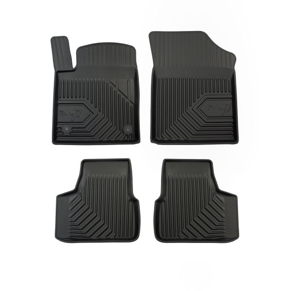 Set covorase cauciuc 4 piese No. 77, fata spate negru, potrivit SEAT MII; SKODA CITIGO; VW UP! 08.11-, Hatchback, (3d 5d)