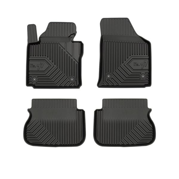 Set covorase cauciuc 4 piese No. 77, fata spate negru, potrivit VW CADDY III, CADDY III MINIVAN, TIGUAN 03.04-