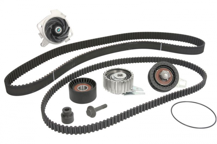 Set distributie (curea + intinzator + Pompa apa) potrivit ALFA ROMEO 145, 146, 147, 155, 156, 166, GTV, SPIDER; LANCIA DEDRA, DELTA II 1.8 2.0 03.95-03.10