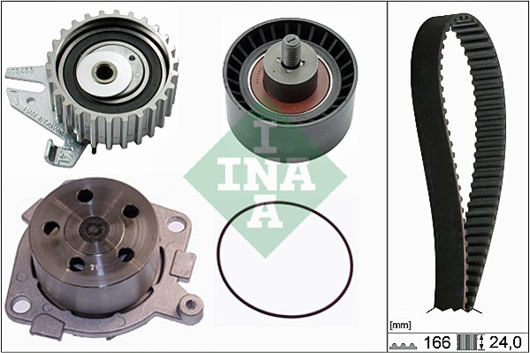 Set distributie potrivit ALFA ROMEO 145, 146, 147, 155, 156, GT; FIAT BARCHETTA, PUNTO, STILO 1.6/1.8/2.0 1992-2012 (curea + intinzator + pompa apa) [2]