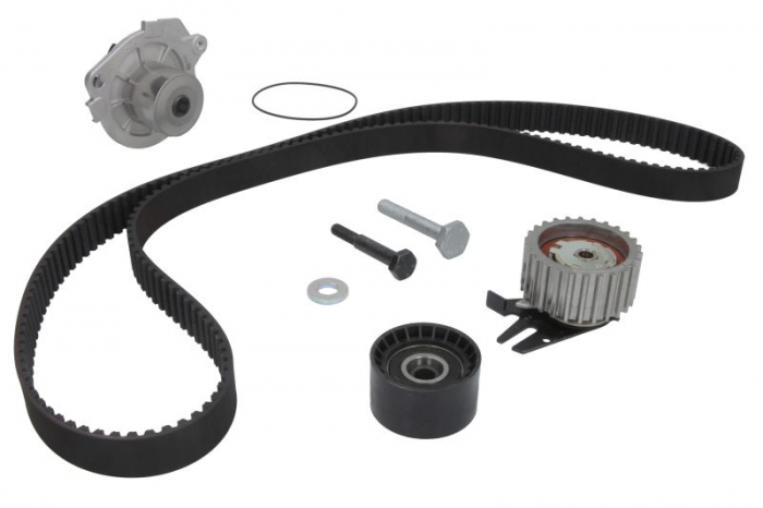 Set distributie (curea + intinzator + Pompa apa) potrivit ALFA ROMEO 145, 146, 147, 156, 159; FIAT BRAVA, BRAVO I, BRAVO II, DOBLO, DOBLO MINIVAN, IDEA, MAREA 1.6D 1.9D 2.4D 09.97-