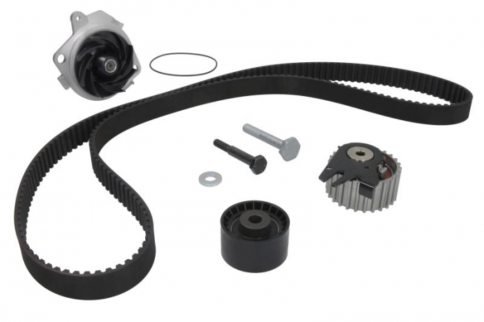 Set distributie potrivit ALFA ROMEO 145, 146, 147, 156, 159; FIAT BRAVA, BRAVO I, BRAVO II, DOBLO, DOBLO/MINIVAN, IDEA, MAREA 1.6D/1.9D/2.4D dupa 1997 (curea + intinzator + Pompa apa) [2]