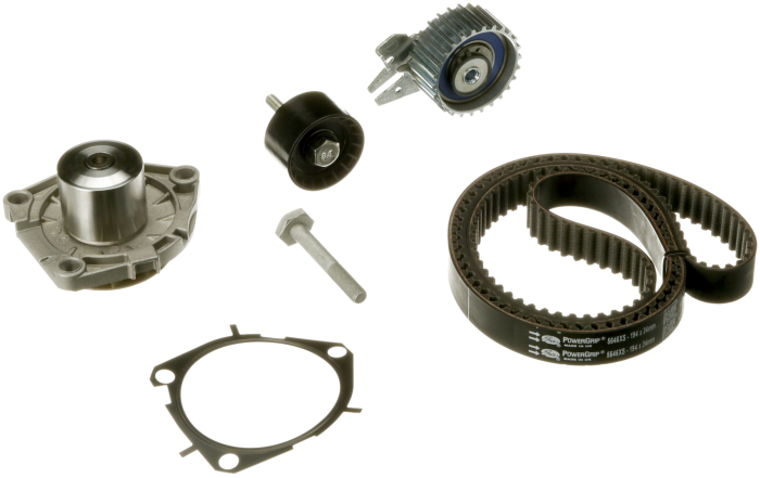 Set distributie potrivit ALFA ROMEO 147, 159, GIULIETTA, GT, MITO; FIAT 500L, 500X, BRAVO, BRAVO II, CROMA, DOBLO, DOBLO CARGO 1.6D/1.9D/2.0D dupa 2003 (curea + intinzator + pompa apa) [2]