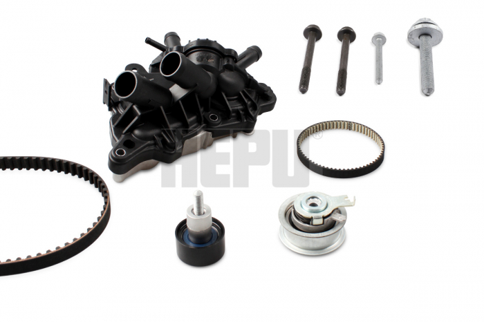 Set distributie (curea + intinzator + Pompa apa) potrivit AUDI A1, A1 CITY CARVER, A3, Q2; SEAT ARONA, ATECA, IBIZA IV, IBIZA IV SC, IBIZA IV ST, IBIZA V, LEON, LEON SC 1.0-1.6 08.12-