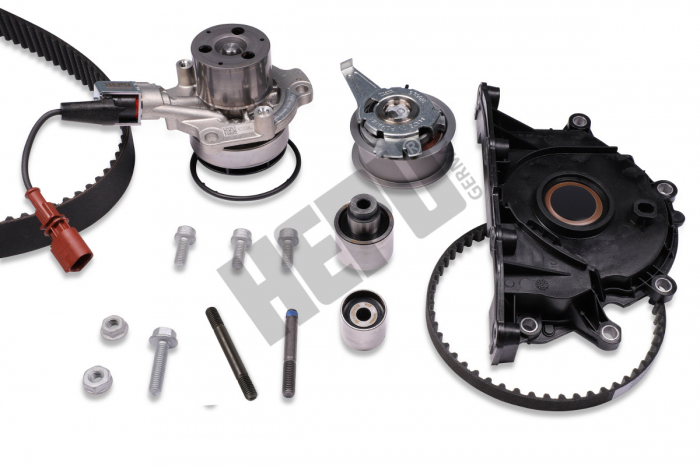 Set distributie (curea + intinzator + Pompa apa) potrivit AUDI A1, A3, A4 ALLROAD B8, A4 ALLROAD B9, A4 B8, A4 B9, A5, A6 C7, Q2, Q3, Q5, TT; SEAT ALHAMBRA, ARONA 1.6D 2.0D 2.0DH 11.07-