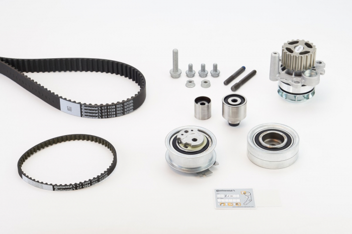 Set distributie (curea + intinzator + Pompa apa) potrivit AUDI A1, A3, A4 ALLROAD B8, A4 B8, A5, A6 C7, Q3, Q5, TT; SEAT ALHAMBRA, ALTEA, ALTEA XL, EXEO, EXEO ST 1.2D 1.6D 2.0D 05.03-
