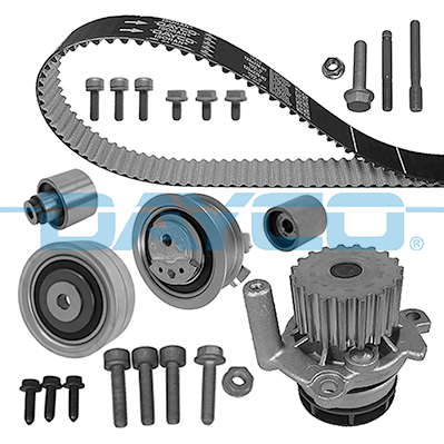 Set distributie potrivit AUDI A1, A3, A4 ALLROAD B8, A4 B8, A5, A6 C7, Q3, Q5, TT; SEAT ALHAMBRA, ALTEA, ALTEA XL, EXEO, EXEO ST 1.2D-2.5D dupa 2003 (curea + intinzator + pompa apa) [2]