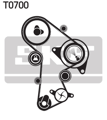 Set distributie potrivit AUDI A3, A4 ALLROAD B8, A4 B8, A5, A6 C6, Q5, TT; SEAT ALTEA, ALTEA XL, EXEO, EXEO ST, LEON, TOLEDO III 2.0D 2003-2018 (curea + intinzator + pompa apa) [2]