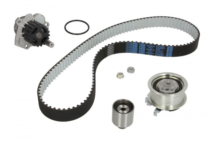 Set distributie (curea + intinzator + Pompa apa) potrivit AUDI A2, A3; SEAT ALHAMBRA, ALTEA, ALTEA XL, AROSA, CORDOBA, IBIZA III, IBIZA IV, IBIZA IV SC, LEON 1.2D-2.0D 01.99-12.10