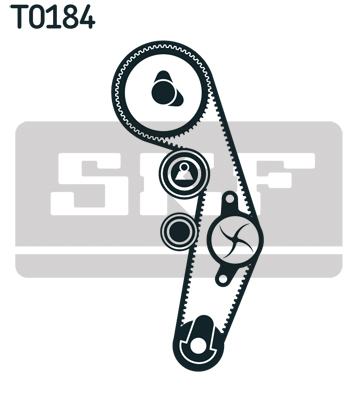 Set distributie potrivit AUDI A3, A4 B5, A4 B6, A6 C5; FORD GALAXY I, GALAXY MK I; SEAT ALHAMBRA, LEON, TOLEDO II; SKODA FABIA I 1.2D/1.9D 1995-2010 (curea + intinzator + pompa apa) [2]