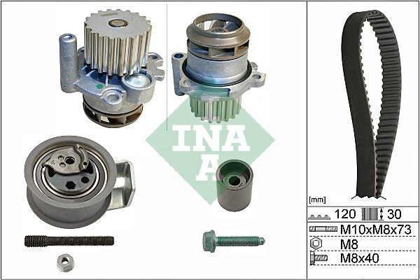 Set distributie potrivit AUDI A2; SEAT AROSA; SKODA FABIA I, FABIA I PRAKTIK; VW LUPO I, POLO, POLO IV 1.4D/1.9D 1999-2008 (curea + intinzator + pompa apa) [2]