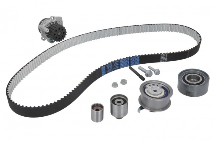 Set distributie (curea + intinzator + Pompa apa) potrivit AUDI A3, A4 ALLROAD B8, A4 B7, A4 B8, A5, A6 C6, Q5, TT; SEAT ALTEA, ALTEA XL, EXEO, EXEO ST, LEON 2.0D 05.03-07.18
