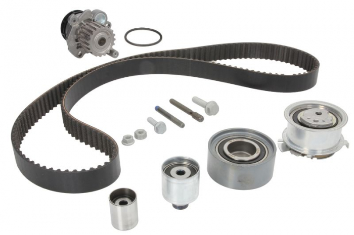 Set distributie (curea + intinzator + Pompa apa) potrivit AUDI A3, A4 ALLROAD B8, A4 B7, A4 B8, A5, A6 C6, Q5, TT; SEAT ALTEA, ALTEA XL, EXEO, EXEO ST, LEON, TOLEDO III 2.0D 05.03-07.18