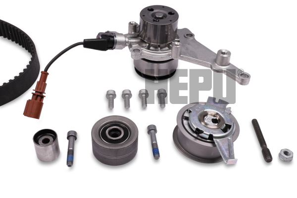 Set distributie (curea + intinzator + Pompa apa) potrivit AUDI A3, A4 ALLROAD B9, A4 B9, A5, A6 ALLROAD C8, A6 C8, A7, Q2, Q3, Q5; CUPRA FORMENTOR 2.0D 2.0DH 11.14-