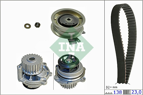 Set distributie potrivit AUDI A3, A4 B5, A4 B6, A4 B7; SEAT ALTEA, ALTEA XL, CORDOBA, CORDOBA VARIO, EXEO, EXEO ST, IBIZA II, LEON 1.6-2.0LPG 1994-2015 (curea + intinzator + pompa apa) [2]