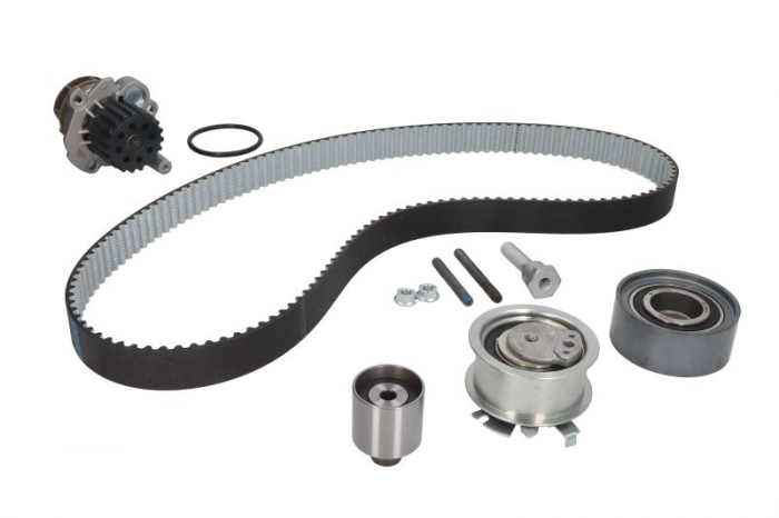 Set distributie (curea + intinzator + Pompa apa) potrivit AUDI A3, A4 B7; SEAT ALTEA, ALTEA XL, LEON, TOLEDO III; SKODA OCTAVIA II, SUPERB II; VW GOLF PLUS V, GOLF V 1.9D 2.0D 02.03-07.15