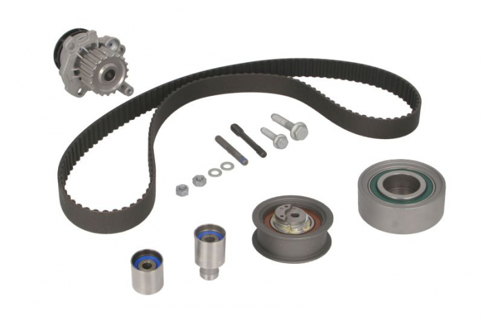 Set distributie (curea + intinzator + Pompa apa) potrivit AUDI A3; SEAT CORDOBA, CORDOBA VARIO, IBIZA II, IBIZA III, INCA, LEON, TOLEDO II; SKODA FABIA I, OCTAVIA I 1.0 1.9D 11.95-03.10