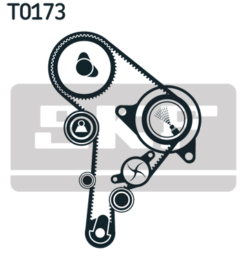 Set distributie potrivit SKODA SCALA; VW CRAFTER 30-35, CRAFTER 30-50 1.6D/2.5D dupa 2006 (curea + intinzator + pompa apa) [2]