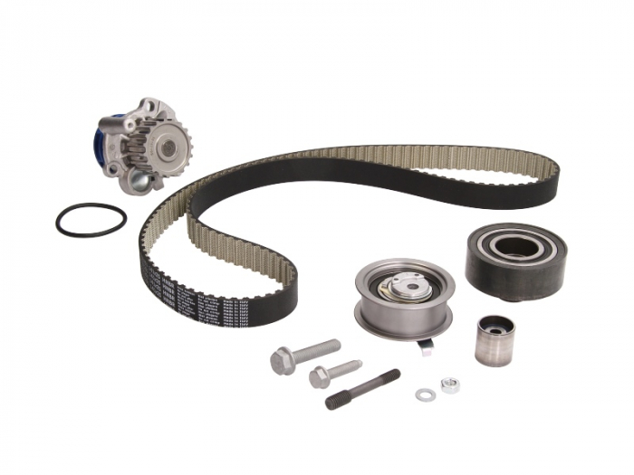 Set distributie (curea + intinzator + Pompa apa) potrivit AUDI A3; SEAT CORDOBA, IBIZA II, IBIZA III, LEON, TOLEDO II; SKODA FABIA I, OCTAVIA I, OCTAVIA I KOMBI, SCALA 1.6D 1.9D 09.96-