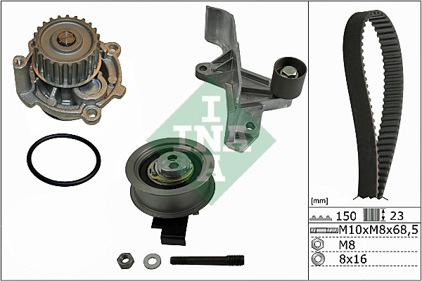 Set distributie potrivit AUDI A4 B6, A4 B7, A6 C5; VW PASSAT B5.5 2.0 2000-2008 (curea + intinzator + pompa apa) [2]