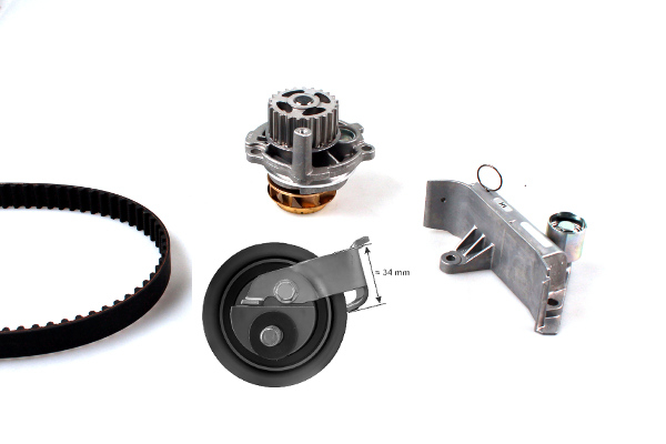 Set distributie potrivit AUDI A6 C5 1.8 1997-2005 (curea + intinzator + pompa apa) [2]