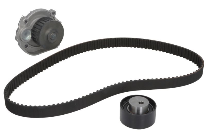Set distributie potrivit AUDI A6 C7; FIAT 500L, BRAVA, BRAVO I, MAREA, PUNTO, TIPO; JEEP RENEGADE; LANCIA Y 1.2-3.0D dupa 1997 (curea + intinzator + pompa apa) [1]