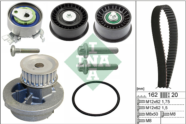 Set distributie (curea + intinzator + Pompa apa) potrivit CHEVROLET CHEVY; OPEL ASTRA G, ASTRA G CLASSIC, ASTRA G KOMBI, CORSA C, ZAFIRA A 1.4-1.6CNG 02.98-12.09