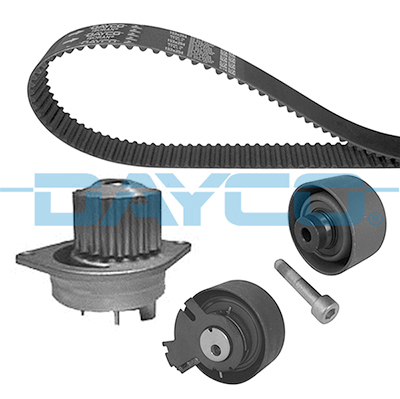 Set distributie potrivit CITROEN BERLINGO, BERLINGO/MINIVAN, C3 I, XSARA; PEUGEOT 206, 307, PARTNER, PARTNER ORIGIN 1.6/1.6LPG dupa 2000 (curea + intinzator + pompa apa) [2]