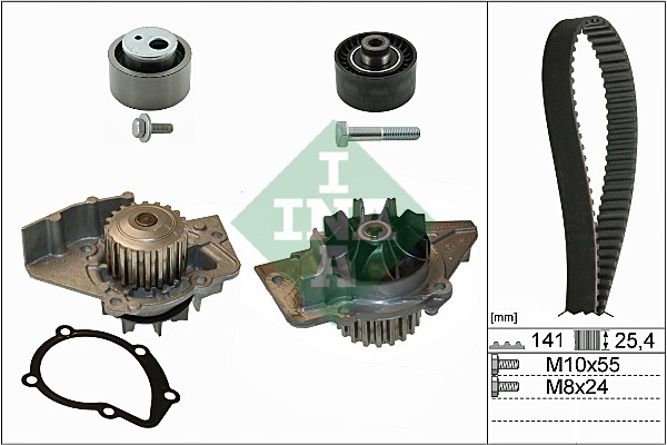 Set distributie potrivit CITROEN BERLINGO, BERLINGO/MINIVAN, C4 I, C5 I, C5 I/KOMBI, EVASION, JUMPY I, XSARA, XSARA PICASSO 2.0D 1998-2012 (curea + intinzator + pompa apa) [2]