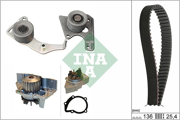 Set distributie potrivit CITROEN BERLINGO, BERLINGO/MINIVAN, EVASION, JUMPER I, JUMPY I, XANTIA, XSARA, XSARA/HATCHBACK, ZX 1.7D/1.8D/1.9D 1987-2006 (curea + intinzator + pompa apa) [2]