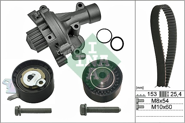 Set distributie potrivit CITROEN C4, C4 GRAND PICASSO I, C4 I, C4 PICASSO I, C5 II, C5 III, C5 II/KOMBI, C8, JUMPY II; PEUGEOT 307, 308 1.8-2.0ALK dupa 2004 (curea + intinzator + pompa apa) [2]