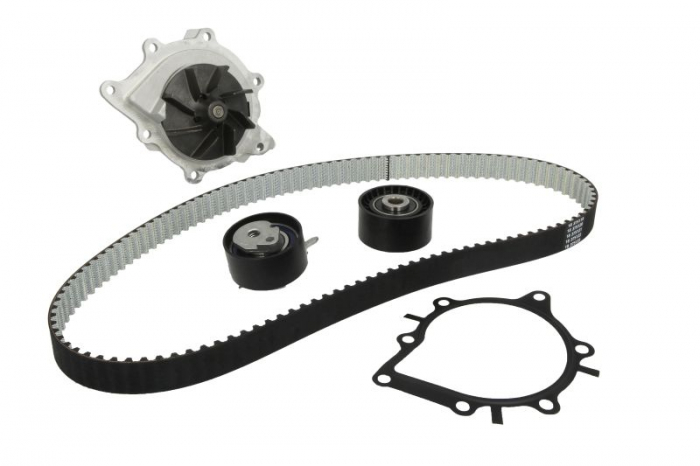 Set distributie (curea + intinzator + Pompa apa) potrivit CITROEN C5 II, C5 III, C6, C8, C-CROSSER, C-CROSSER ENTERPRISE; FIAT ULYSSE; FORD GALAXY II, MONDEO IV, S-MAX 2.2D 06.02-