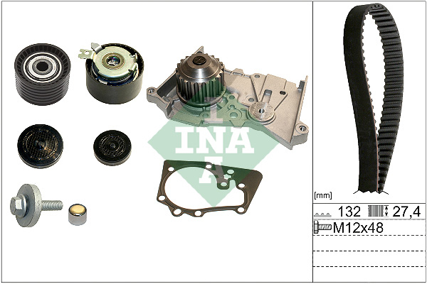 Set distributie potrivit DACIA DOKKER/MINIVAN, DUSTER, DUSTER/SUV, LOGAN, LOGAN II, LOGAN MCV, SANDERO; LADA LARGUS; NISSAN KUBISTAR 1.4-1.6LPG dupa 1997 (curea + intinzator + pompa apa) [2]