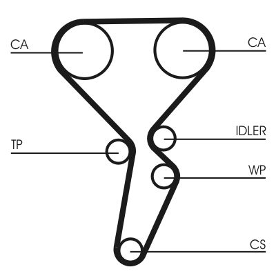 Set distributie potrivit RENAULT CLIO III, FLUENCE, GRAND SCENIC II, GRAND SCENIC III, LAGUNA II, LAGUNA III, MEGANE, MEGANE I 1.6/1.6ALK/1.6LPG dupa 2001 (curea + intinzator + pompa apa) [3]