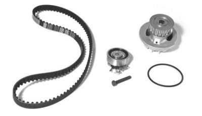 Set distributie (curea + intinzator + Pompa apa) potrivit DAEWOO CIELO, NEXIA; OPEL ASTRA F, ASTRA F CLASSIC, ASTRA F KOMBI, ASTRA G, ASTRA G KOMBI, COMBO MINIVAN 1.2-2.0 09.86-04.05