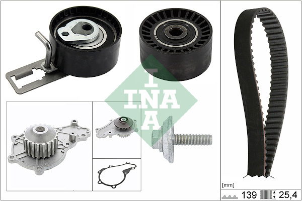 Set distributie (curea + intinzator + Pompa apa) potrivit DS DS 3; CITROEN C3 II, DS3; FORD FIESTA V, FIESTA VI, KUGA II; MAZDA 2; PEUGEOT 2008 I, 206+, 207 1.4D 1.5 1.6D 11.01-