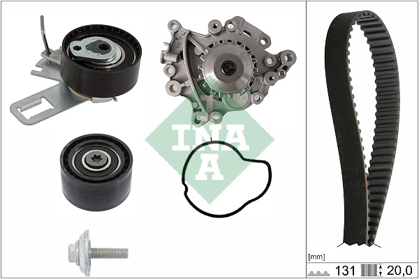 Set distributie (curea + intinzator + Pompa apa) potrivit DS DS 3   DS 3, DS 4 II, DS 7; CITROEN BERLINGO, BERLINGO MINIVAN, C3   C3 ORIGIN III, C3 AIRCROSS II 1.2-Electric 09.14-