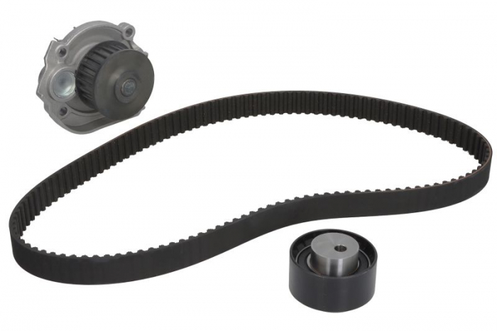 Set distributie (curea + intinzator + Pompa apa) potrivit FIAT 500L, BRAVA, BRAVO I, MAREA, PUNTO, TIPO; JEEP RENEGADE; LANCIA Y 1.2 1.4 1.4LPG 04.97-