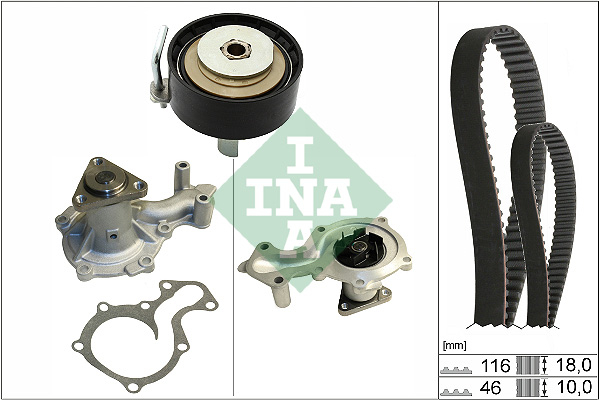 Set distributie (curea + intinzator + Pompa apa) potrivit FORD B-MAX, C-MAX II, FIESTA VI, FOCUS III, FOCUS III HATCHBACK, FOCUS III KOMBI, GRAND C-MAX 1.0 02.12-