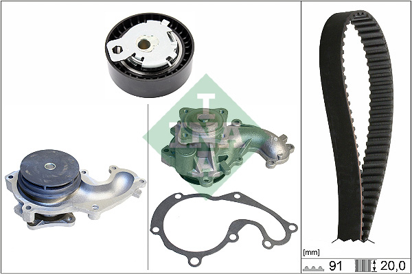 Set distributie (curea + intinzator + Pompa apa) potrivit FORD C-MAX, FIESTA IV, FIESTA HATCHBACK, FIESTA MINIVAN, FOCUS C-MAX, FOCUS I, FOCUS II, FOCUS I KOMBI 1.8D 08.98-06.15
